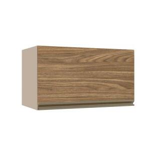 Módulo Armário Aéreo 60cm Porta Basculante 100% MDF Cozinha Modulada Gold J Robel Fendi/Amendoeira BP