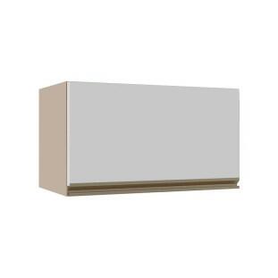 Módulo Armário Aéreo 60cm Porta Basculante 100% MDF Cozinha Modulada Gold J Robel Fendi/Branco Matte