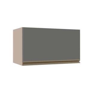 Módulo Armário Aéreo 60cm Porta Basculante 100% MDF Cozinha Modulada Gold J Robel Fendi/Cinza Matte