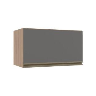 Módulo Armário Aéreo 60cm Porta Basculante 100% MDF Cozinha Modulada Gold Robel Hanover/Cinza
