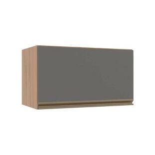 Módulo Armário Aéreo 60cm Porta Basculante 100% MDF Cozinha Modulada Gold J Robel Hanover/Cinza Matte