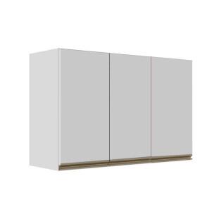 Módulo Armário Aéreo 68x120x34cm 3 Portas 100% MDF Cozinha Modulada Gold J Robel Branco/Branco Matte Módulo Armário Aéreo 68x120x34cm 3 Portas 100% MDF Cozinha Modulada Gold J Robel Branco/Branco Matte