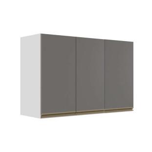 Módulo Armário Aéreo 68x120x34cm 3 Portas 100% MDF Cozinha Modulada Gold J Robel Branco/Cinza Matte Módulo Armário Aéreo 68x120x34cm 3 Portas 100% MDF Cozinha Modulada Gold J Robel Branco/Cinza Matte