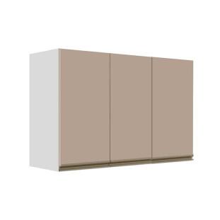 Módulo Armário Aéreo 68x120x34cm 3 Portas 100% MDF Cozinha Modulada Gold J Robel Branco/Fendi Matte Módulo Armário Aéreo 68x120x34cm 3 Portas 100% MDF Cozinha Modulada Gold J Robel Branco/Fendi Matte