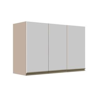 Módulo Armário Aéreo 68x120x34cm 3 Portas 100% MDF Cozinha Modulada Gold J Robel Fendi/Branco Matte Módulo Armário Aéreo 68x120x34cm 3 Portas 100% MDF Cozinha Modulada Gold J Robel Fendi/Branco Matte