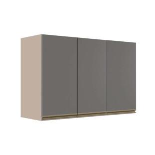 Módulo Armário Aéreo 68x120x34cm 3 Portas 100% MDF Cozinha Modulada Gold J Robel Fendi/Cinza Matte Módulo Armário Aéreo 68x120x34cm 3 Portas 100% MDF Cozinha Modulada Gold J Robel Fendi/Cinza Matte
