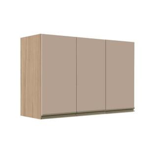 Módulo Armário Aéreo 68x120x34cm 3 Portas 100% MDF Cozinha Modulada Gold J Robel Hanover/Fendi Matte Módulo Armário Aéreo 68x120x34cm 3 Portas 100% MDF Cozinha Modulada Gold J Robel Hanover/Fendi Matte