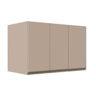 Módulo Armário Aéreo 68x120x56cm 3 Portas 100% MDF Cozinha Modulada Gold J Robel Fendi/Fendi Matte
