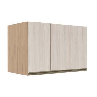 Módulo Armário Aéreo 68x120x56cm 3 Portas 100% MDF Cozinha Modulada Gold J Robel Hanover/Aspen
