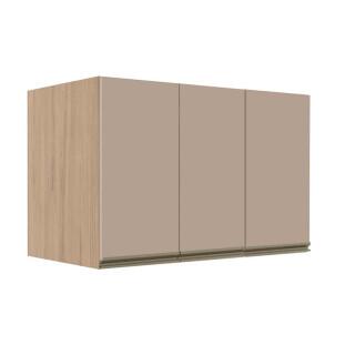 Módulo Armário Aéreo 68x120x56cm 3 Portas 100% MDF Cozinha Modulada Gold J Robel Hanover/Fendi Matte