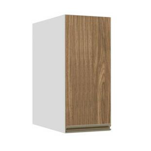 Módulo Armário Aéreo 68x30x56cm 1 Porta 100% MDF Cozinha Modulada Gold J Robel Branco/Amendoeira BP
