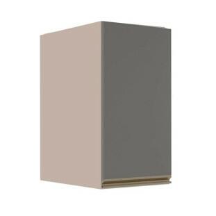 Módulo Armário Aéreo 68x35x56cm 1 Porta 100% MDF Cozinha Modulada Gold J Robel Fendi/Cinza Matte