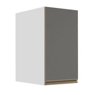 Módulo Armário Aéreo 68x40x56cm 1 Porta 100% MDF Cozinha Modulada Gold J Robel Branco/Cinza Matte