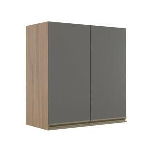 Módulo Armário Aéreo 68x60 2 Portas 100% MDF Cozinha Modulada Gold Robel Hanover/Cinza