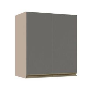 Módulo Armário Aéreo 68x60x34cm 2 Portas 100% MDF Cozinha Modulada Gold J Robel Fendi/Cinza Matte Módulo Armário Aéreo 68x60x34cm 2 Portas 100% MDF Cozinha Modulada Gold J Robel Fendi/Cinza Matte