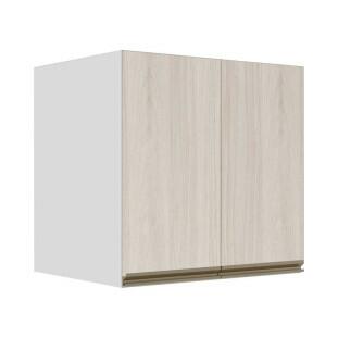 Módulo Armário Aéreo 68x70x56cm 2 Portas 100% MDF Cozinha Modulada Gold J Robel Branco/Aspen