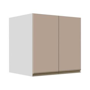 Módulo Armário Aéreo 68x60x56cm 2 Portas 100% MDF Cozinha Modulada Gold J Robel Branco/Fendi Matte