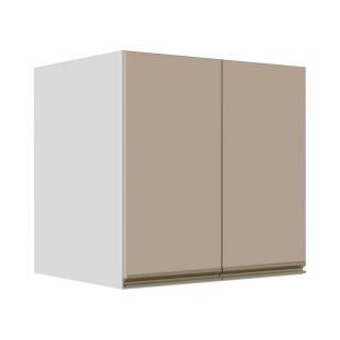 Módulo Armário Aéreo 68x70x56cm 2 Portas 100% MDF Cozinha Modulada Gold J Robel Branco/Fendi Matte