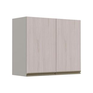 Módulo Armário Aéreo 68x80 2 Portas 100% MDF Cozinha Modulada Gold Robel Fendi/Aspen