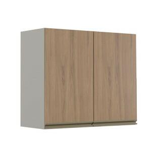 Módulo Armário Aéreo 68x80 2 Portas 100% MDF Cozinha Modulada Gold Robel Fendi/Hanover