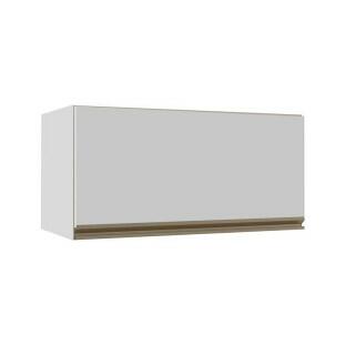 Módulo Armário Aéreo 70cm Porta Basculante 100% MDF Cozinha Modulada Gold J Robel Branco/Branco Matte