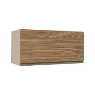 Módulo Armário Aéreo 70cm Porta Basculante 100% MDF Cozinha Modulada Gold J Robel Fendi/Amendoeira BP