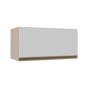 Módulo Armário Aéreo 70cm Porta Basculante 100% MDF Cozinha Modulada Gold J Robel Fendi/Branco Matte