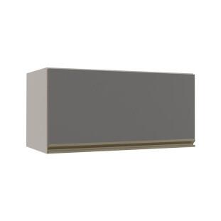 Módulo Armário Aéreo 70cm Porta Basculante 100% MDF Cozinha Modulada Gold Robel Fendi/Cinza