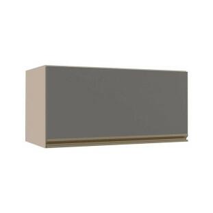 Módulo Armário Aéreo 70cm Porta Basculante 100% MDF Cozinha Modulada Gold J Robel Fendi/Cinza Matte