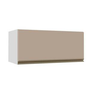 Módulo Armário Aéreo 80cm Porta Basculante 100% MDF Cozinha Modulada Gold J Robel Branco/Fendi Matte