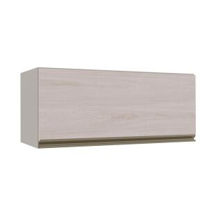 Módulo Armário Aéreo 80cm Porta Basculante 100% MDF Cozinha Modulada Gold Robel Fendi/Aspen