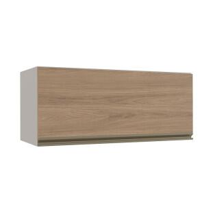 Módulo Armário Aéreo 80cm Porta Basculante 100% MDF Cozinha Modulada Gold Robel Fendi/Hanover