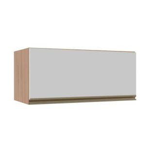 Módulo Armário Aéreo 80cm Porta Basculante 100% MDF Cozinha Modulada Gold J Robel Hanover/Branco Matte