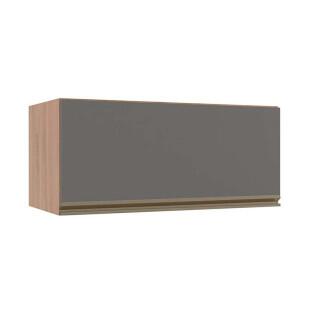 Módulo Armário Aéreo 80cm Porta Basculante 100% MDF Cozinha Modulada Gold J Robel Hanover/Cinza Matte