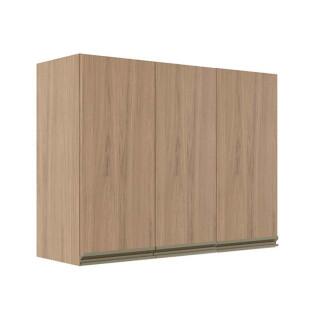 Módulo Armário Aéreo 88x120x34cm 3 Portas 100% MDF Cozinha Modulada Gold J Robel Hanover/Hanover