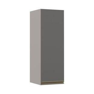 Módulo Armário Aéreo 88x30 1 Porta 100% MDF Cozinha Modulada Gold Robel Fendi/Cinza