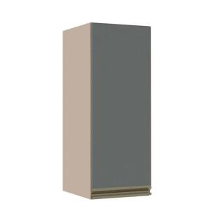 Módulo Armário Aéreo 88x35x34cm 1 Porta 100% MDF Cozinha Modulada Gold J Robel Fendi/Cinza Matte