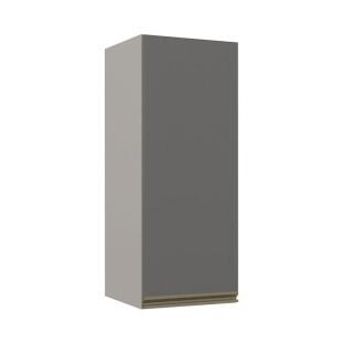 Módulo Armário Aéreo 88x35 1 Porta 100% MDF Cozinha Modulada Gold Robel Fendi/Cinza