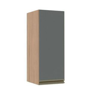 Módulo Armário Aéreo 88x35x34cm 1 Porta 100% MDF Cozinha Modulada Gold J Robel Hanover/Cinza Matte