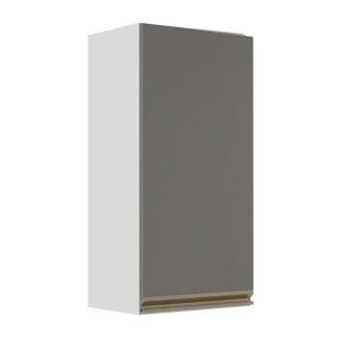 Módulo Armário Aéreo 88x40x34cm 1 Porta 100% MDF Cozinha Modulada Gold J Robel Branco/Cinza Matte