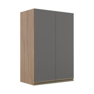 Módulo Armário Aéreo 88x60 2 Portas 100% MDF Cozinha Modulada Gold Robel Hanover/Cinza