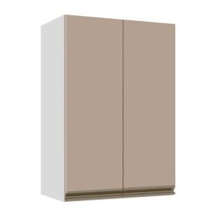 Módulo Armário Aéreo 88x60x34cm 2 Portas 100% MDF Cozinha Modulada Gold J Robel Branco/Fendi Matte