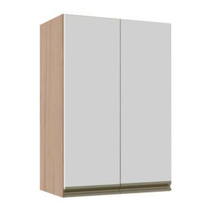 Módulo Armário Aéreo 88x60x34cm 2 Portas 100% MDF Cozinha Modulada Gold J Robel Hanover/Branco Matte