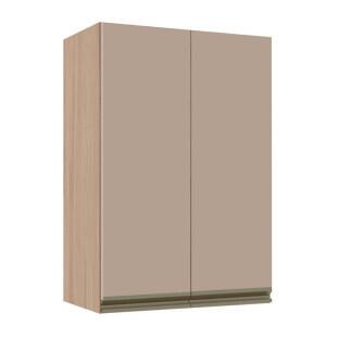 Módulo Armário Aéreo 88x60x34cm 2 Portas 100% MDF Cozinha Modulada Gold J Robel Hanover/Fendi Matte