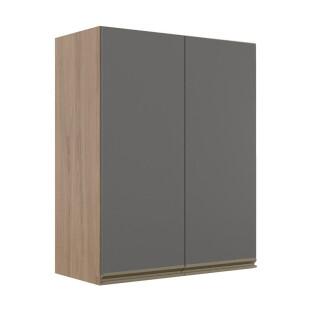 Módulo Armário Aéreo 88x70 2 Portas 100% MDF Cozinha Modulada Gold Robel Hanover/Cinza