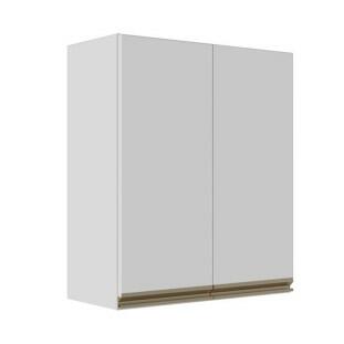 Módulo Armário Aéreo 88x70x34cm 2 Portas 100% MDF Cozinha Modulada Gold J Robel Branco/Branco Matte
