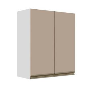 Módulo Armário Aéreo 88x70x34cm 2 Portas 100% MDF Cozinha Modulada Gold J Robel Branco/Fendi Matte