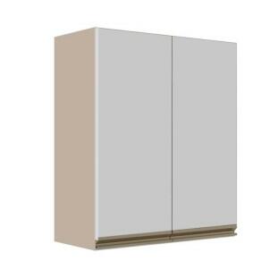 Módulo Armário Aéreo 88x70x34cm 2 Portas 100% MDF Cozinha Modulada Gold J Robel Fendi/Branco Matte