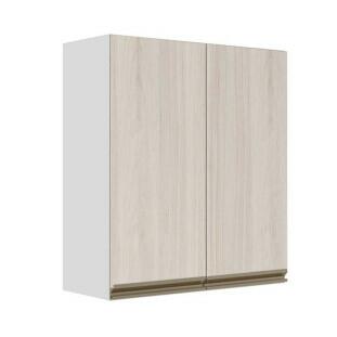 Módulo Armário Aéreo 88x80x34cm 2 Portas 100% MDF Cozinha Modulada Gold J Robel Branco/Aspen
