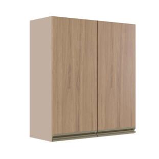 Módulo Armário Aéreo 88x80x34cm 2 Portas 100% MDF Cozinha Modulada Gold J Robel Fendi/Hanover